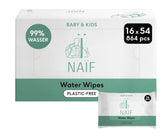 Naïf Plastique sans Feuchttücher 432 Stück (8Er X 54 Feuchttuch) - Pflege Für Babypo, Körper Und Gesicht - 99% Aus Wasser - 0% Parfüm Und Alkohol - Nachhaltige Feuchttücherbox Eukalyptus Sensitiv Naty Shop 54 Stück (16Er Pack) Eau