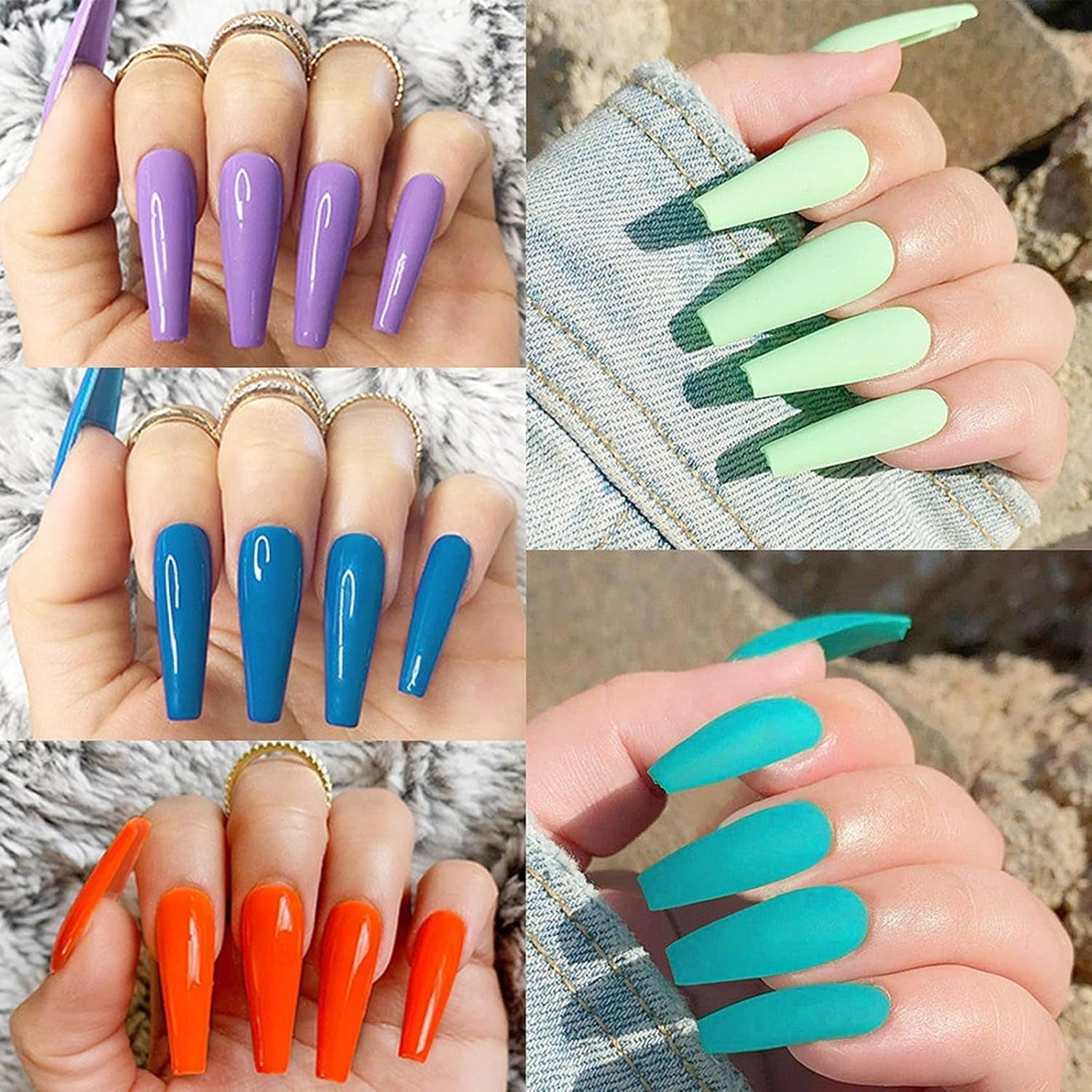 Faux Ongles Transparents Extra Longs 240 Pièces Demi-Couverture Faux Ongles Carrés Droits Faux Ongles Extensions d'Ongles Français pour Salons de Manucure et DIY Nail Art