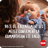 NUK Star Night & Day Sucette pour bébé 0-6 mois Glow in the Dark Silicone sans BPA Chat Rose Lot de 2