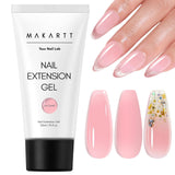 Makartt Poly Nail Extension Gel - 50 ML Extension Builder Acrylique Poly Nail Aufbaugel Extender Gel pour Gel Nägel pour Nagelverlängerung, Nagelstärkung, Nail Art Décoration(Transparent)
