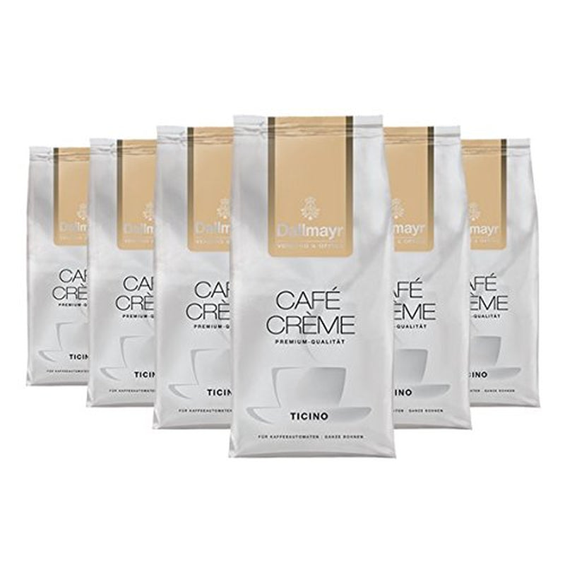 Distributeurs automatiques de café et bureau ? Crème Ticino, grains entiers, 1000g, paquet de 6