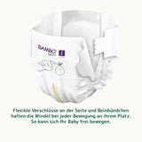 Couches pour bébé Bambo Nature, taille 1 (2-4 kg), boîte mensuelle de 132 unités | Couches haut de gamme avec protection améliorée contre les fuites | Confort et liberté ultimes pour les nouveau-nés | Couches testées dermatologiquement