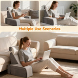 Grand coussin de lecture avec repose-nuque et accoudoirs amovibles, coussin de dossier pour lit, coussin de dos ergonomique avec bras, poche et housse lavable pour lire et regarder la télévision.