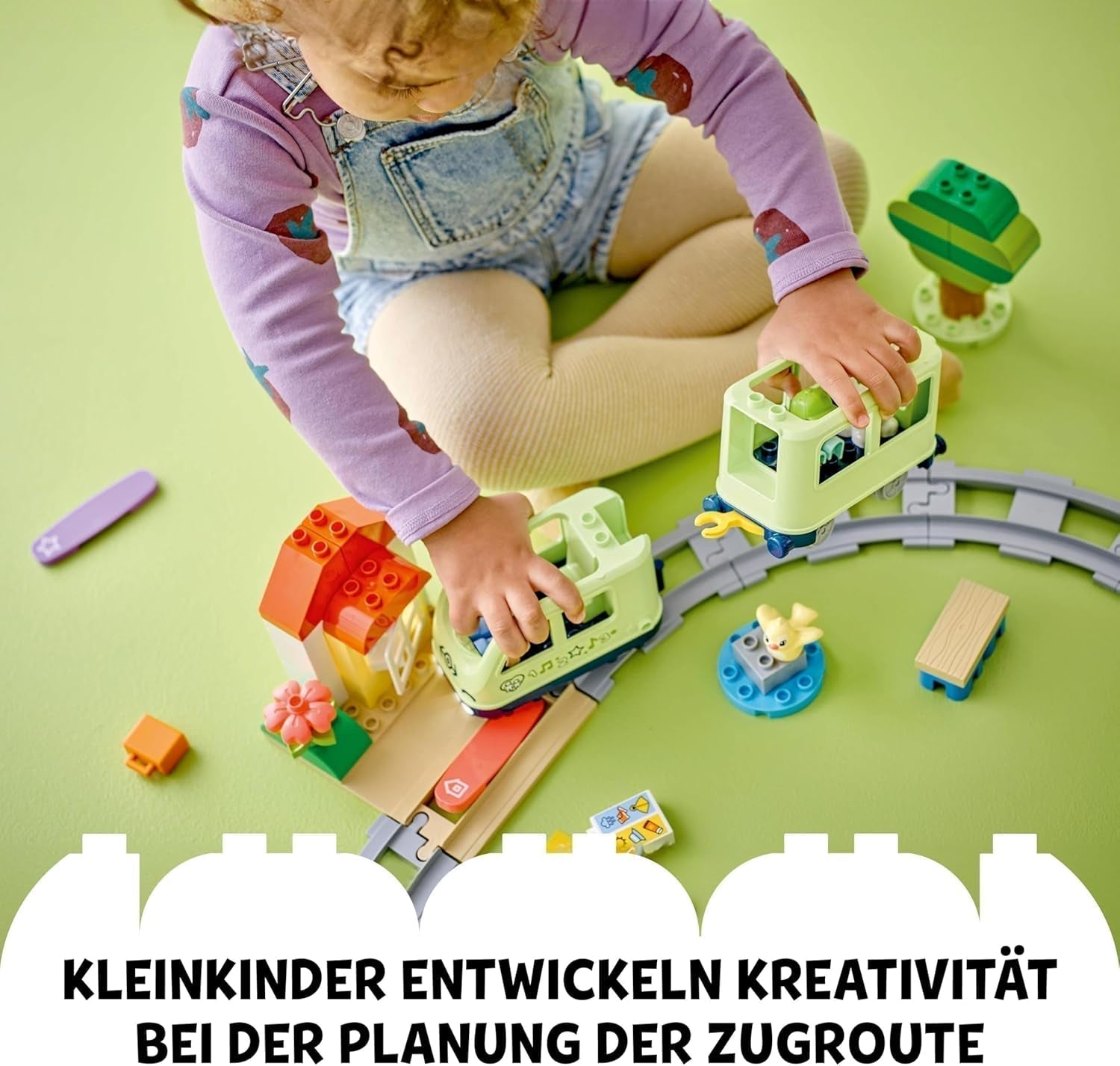 LEGO DUPLO Town Train d'aventure interactif, ensemble de jeu avec lumières et sons pour un jeu de rôle, permet aux enfants de 2 ans de construire des pistes, jouet éducatif préscolaire 10427 Ensembles de construction Besuche den LEGO-Store