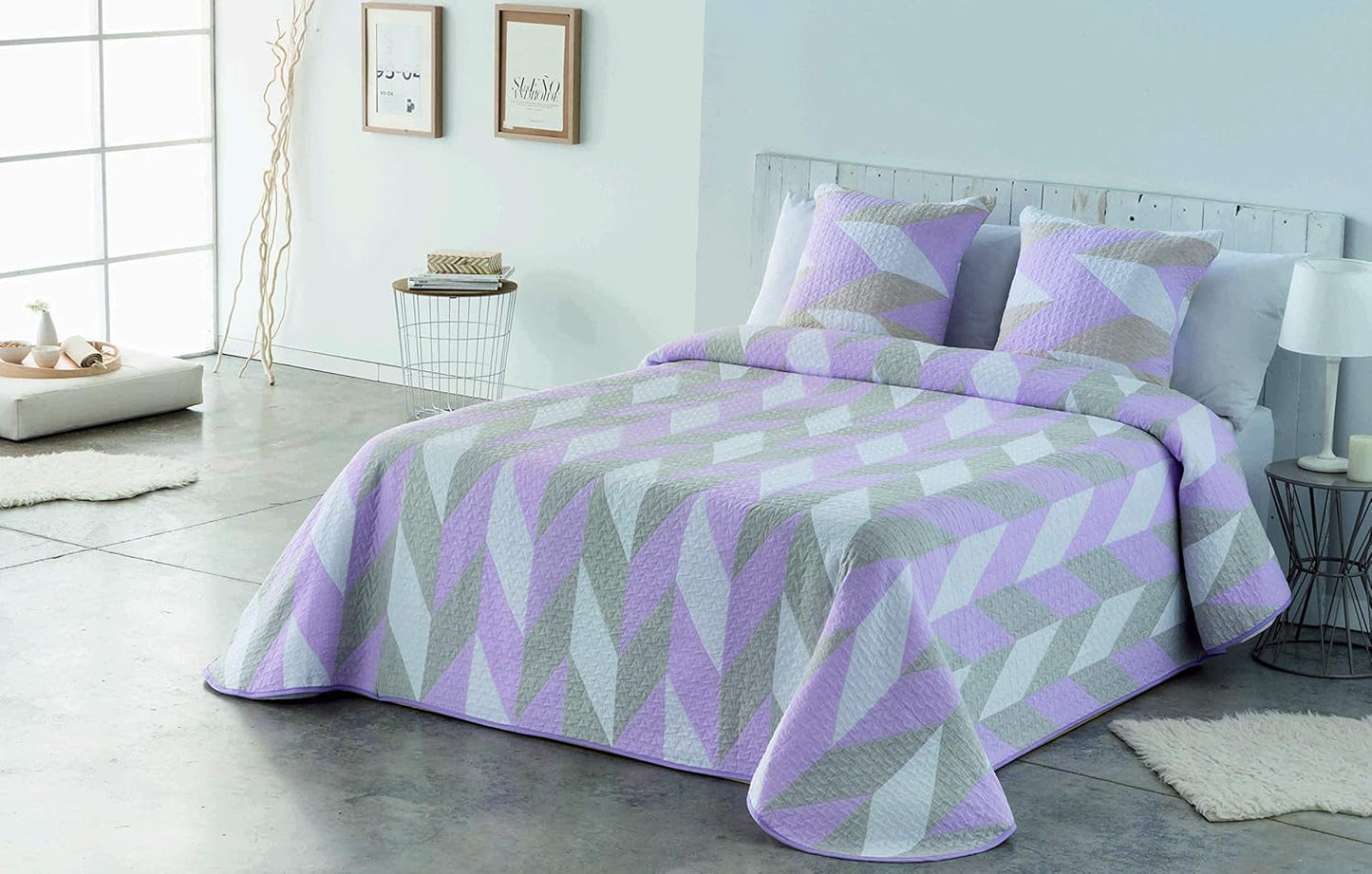 VIALMAN Sofia 30 Bouti Couette légère pour lit double | couette taille 250 X 270 cm, gris Couettes et couettes Naty Shop Rose 135X190 Cm