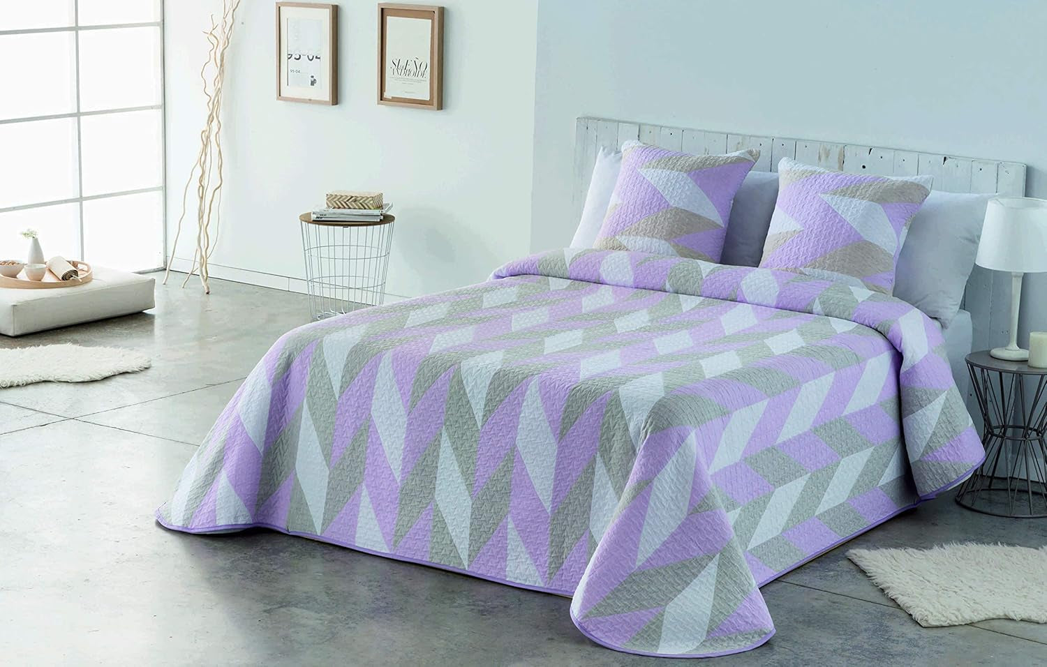 VIALMAN Sofia 30 Bouti Couette légère pour lit double | couette taille 250 X 270 cm, gris Couettes et couettes Naty Shop Rose 135X190 Cm