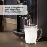 Machine à expresso automatique KRUPS Arabica Picto, design compact, facile à utiliser, commande rotative intuitive réglable, mousseur à lait, fonction 2 tasses, machine à expresso, noir, EA810870