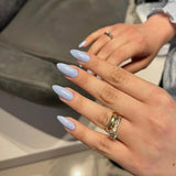 Ongles Chromés Autocollants - Colle Pailletée Brun Amande Moyen Sur Les Ongles Faux Ongles Pailletés Colle Sur Ongles Artificiels Ongles Acryliques Vernis Pour Femme 24 Pièces
