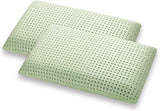 Marcapiuma Oreiller en mousse à mémoire de forme à base de plantes naturelles vertes 2 pièces Oreillers standard Naty Shop Greetings 2X Saponetta Modern