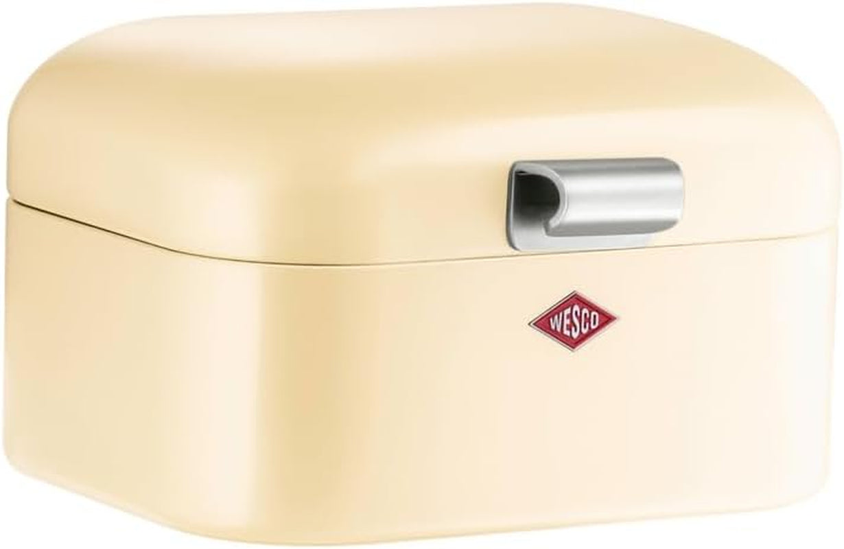Wesco Mini Grandy Boîte à pain rose en tôle d'acier avec revêtement en poudre, trous d'aération et poignée robuste, boîtes de conservation des aliments Naty Shop Amandes