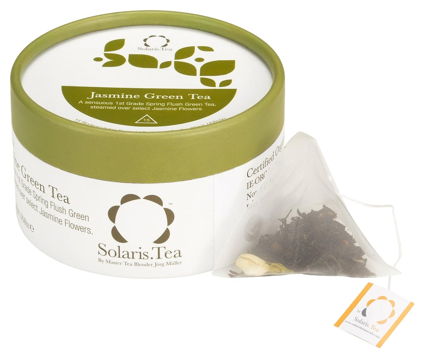 Thé vert au jasmin biologique 15 sachets de thé en soie 1 paquet (1 x 30 g)
