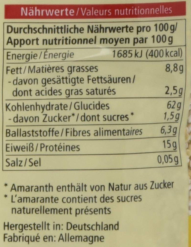Amarante expansée bio, 125g