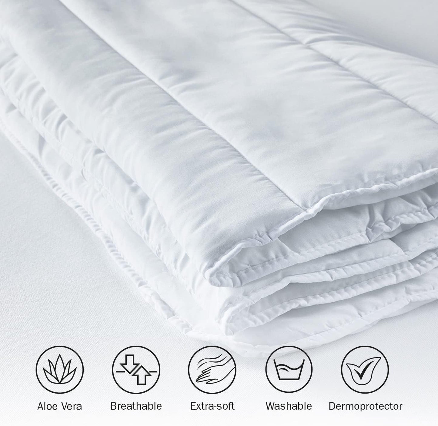 Couette Pikolin Home, fibre, blanc, Lit 135/140-220 X 220 Cm, 2 Couettes et couettes Naty Shop