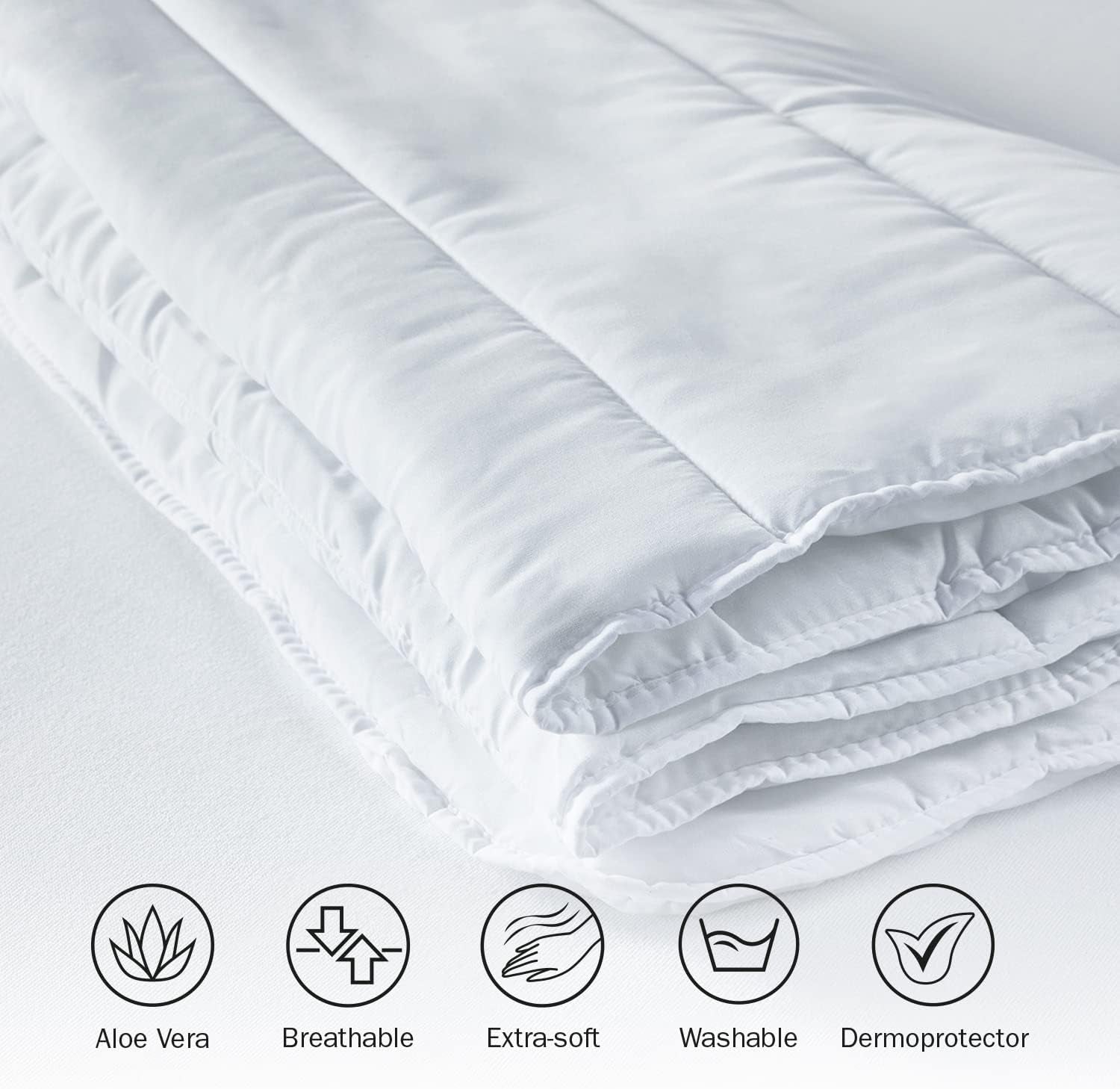 Couette Pikolin Home, fibre, blanc, Lit 135/140-220 X 220 Cm, 2 Couettes et couettes Naty Shop