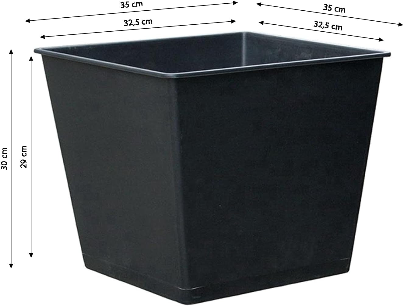 Pot universel Dehner, env. 36 x 36 x 30 cm, plastique, noir