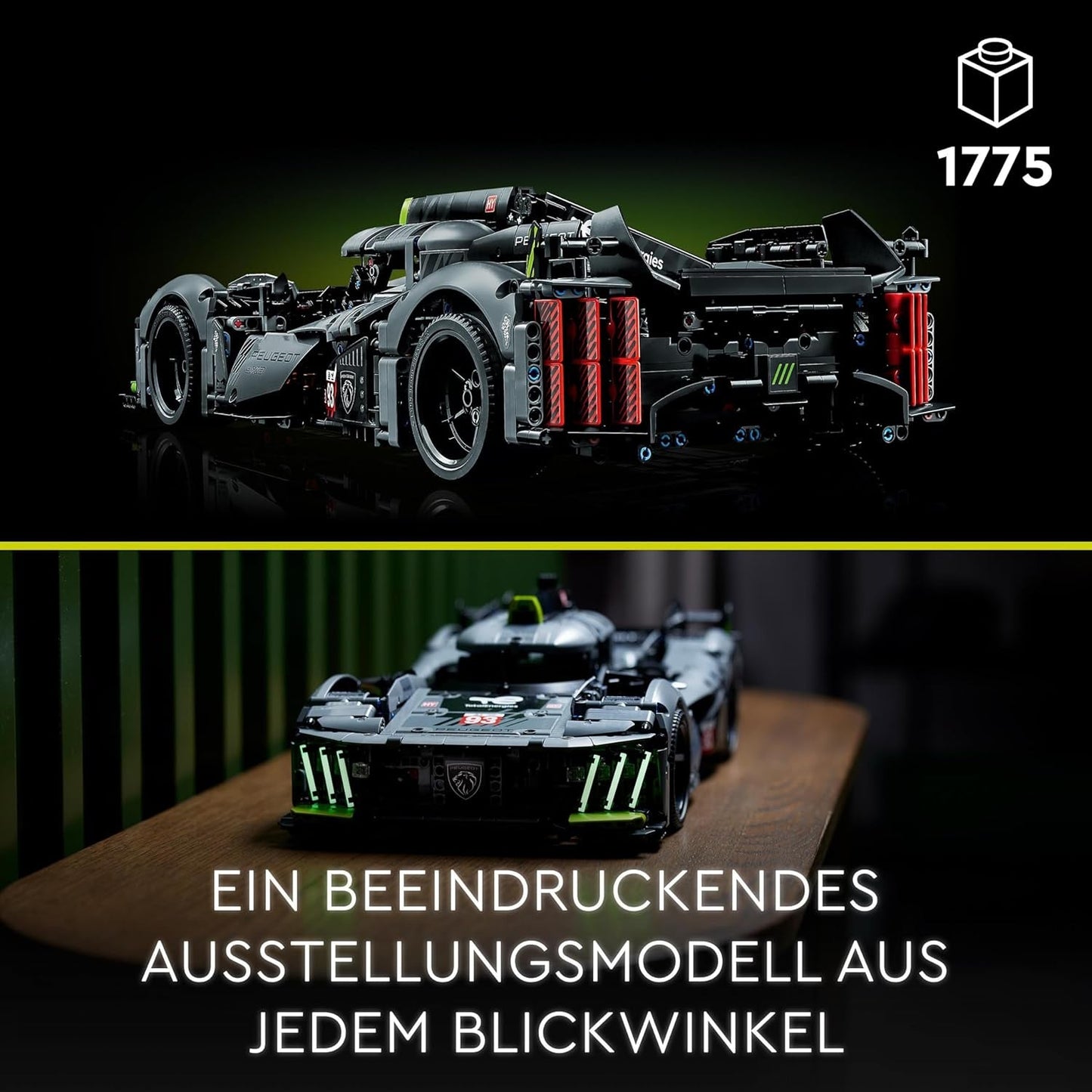 LEGO 42156 Technic Peugeot 9X8 24H Le Mans Hybrid Hypercar Voiture de course légendaire Kit de modèle adulte Voiture de sport automobile à l'échelle 1:10 à collectionner pour les joueurs avancés Kits de construction Besuche den LEGO-Store