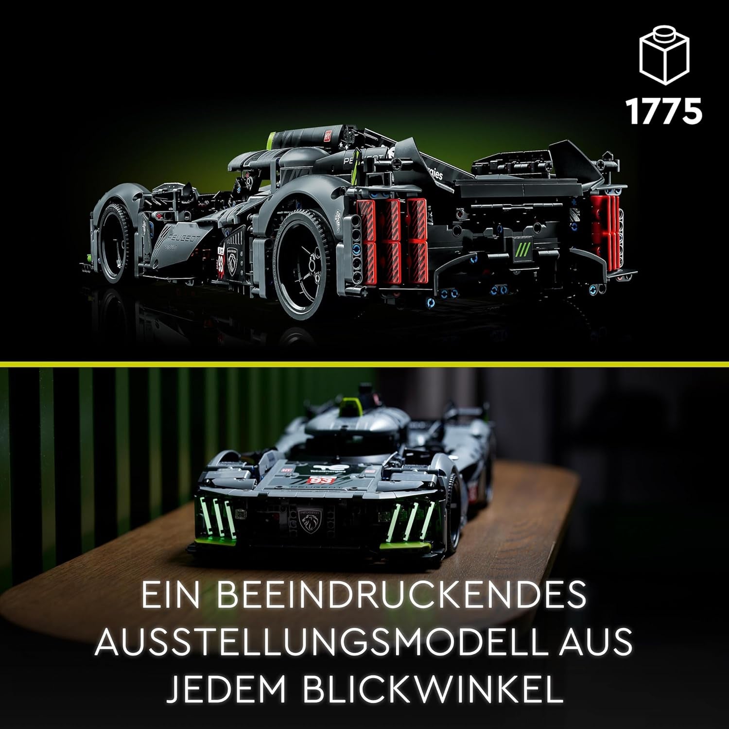 LEGO 42156 Technic Peugeot 9X8 24H Le Mans Hybrid Hypercar Voiture de course légendaire Kit de modèle adulte Voiture de sport automobile à l'échelle 1:10 à collectionner pour les joueurs avancés Kits de construction Besuche den LEGO-Store