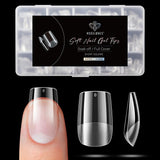 Modelones Nail Tips 510 pièces – Ensemble de pointes d'ongles à couverture complète, ensemble de pointes en gel, pointes d'ongles en résine PMMA pré-polonées, ongles artificiels à coller sur Nail Art DIY, Squoval court