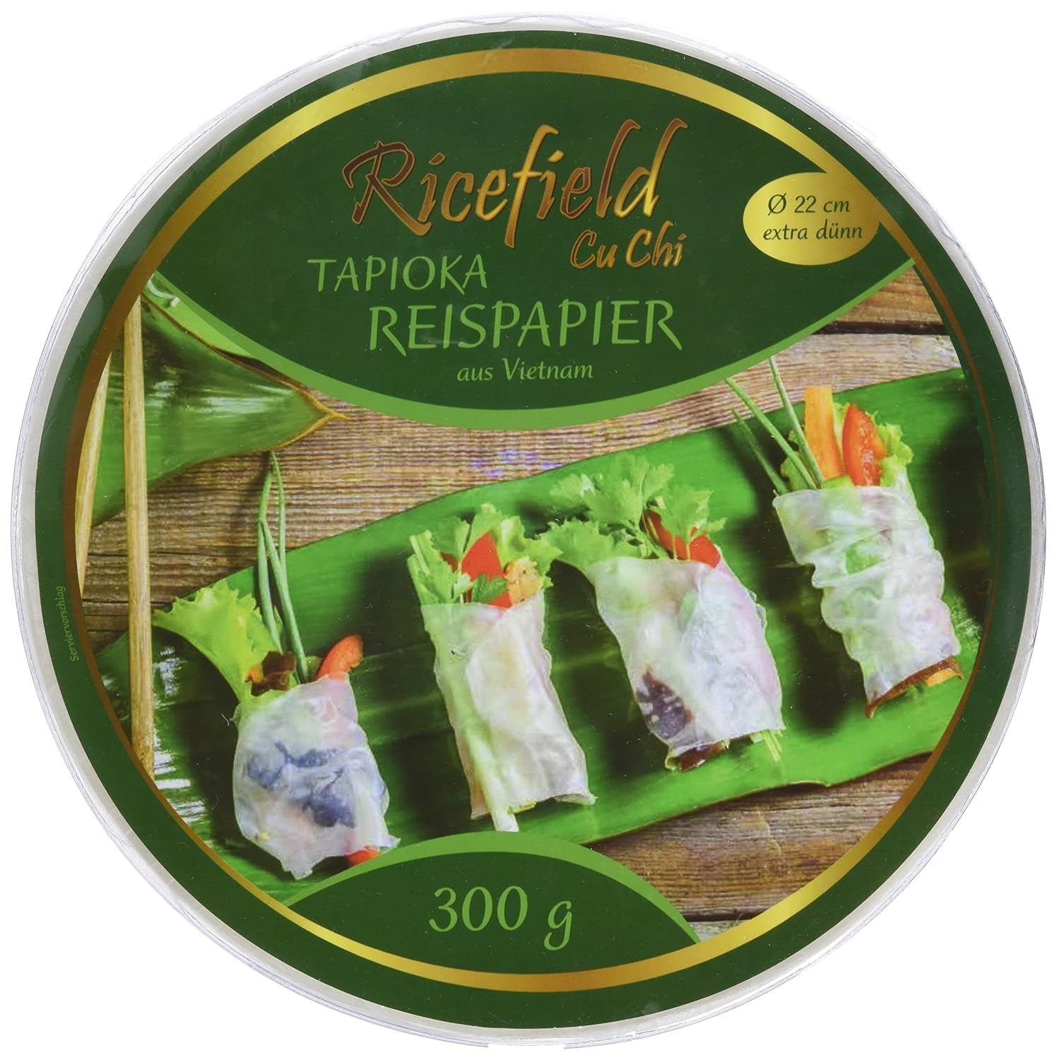 Ricefield Tapioca Papier de Riz Rond 22 cm Qualité Premium 300 g