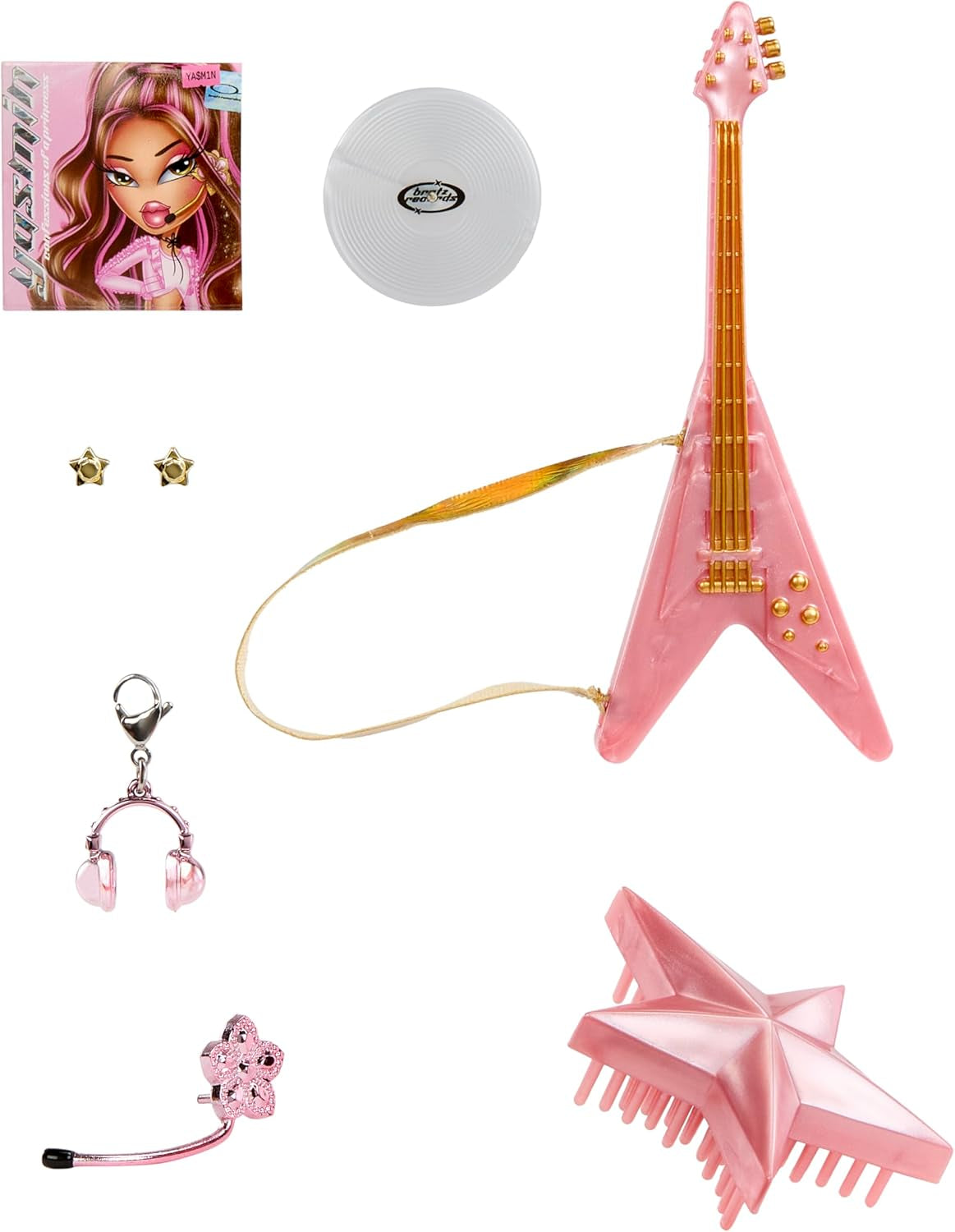 BRATZ Pop Starz Yasmin – Poupée mannequin avec breloque de collection, tenue et accessoires musicaux