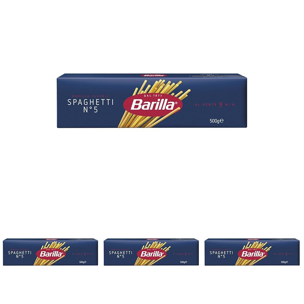 Barilla Pasta Klassische Spaghetti n.5 aus Hartweizen de haute qualité immergé al dente, (1 x 500 g), sans goût