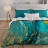 PETTI Artigiani Italiani - Couette d'hiver, Couette d'hiver, Couette simple, Double face, Impression monochrome et numérique, microfibre 100% antiallergique, Made in Italy Couettes et couettes Naty Shop Marbre vert 160 X 190 Cm