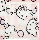 Couvre-lit Hello Kitty, rose, couverture douce 130X170Cm, couvre-lit en microfibre couvre-lit ou couvre-lit canapé. Qualité avec certificat Oekotex, Sanrio Lits et Couvertures Besuche den Kanguru-Store
