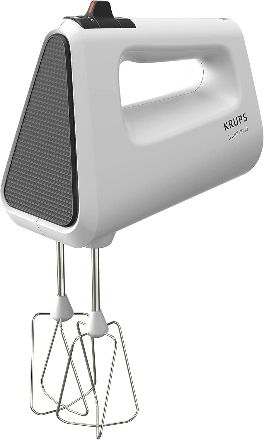 Krups GN4001 3 Mix 4000 Batteur à main | 450 watts | Conception robuste | Contrôleur de vitesse variable | Fonction Turbo et Auswurf | Incl. 2 Rührbesen et 2 Knethaken | Weiß/Grau Cuisine Naty Shop