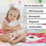 Linge de lit fille, Licorne, 100 x 135 cm et 40 x 60 cm, en coton Linge de lit - enfant Naty Shop