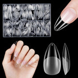 Ongles artificiels courts 500 pièces bouts d'ongles à couverture complète en gel souple pour ongles en gel 12 tailles bouts d'ongles pré-polis pour ongles en gel Ongles artificiels courts Extensions d'ongles de cercueil avec boîte