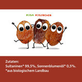 FRECHE FREUNDE Raisins secs biologiques, trockenfrüchte ohne Zucker, sans Zusatzstoffe, ungeschwefelt, dans de petites boîtes à collations, Sultaninen für Kinder, 20er Pack, 20 x (3x14g)
