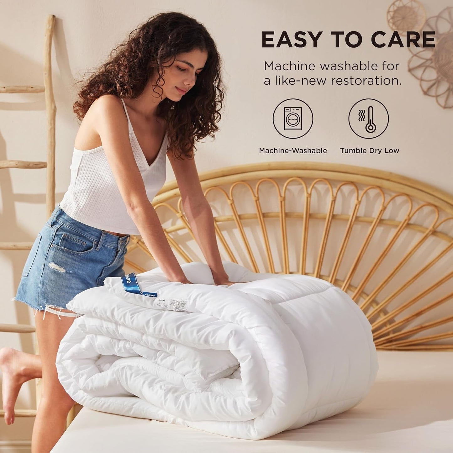 BEDSURE Couette matelassée Full/Queen (88"X88") Couettes et courtepointes blanches Naty Shop