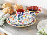 CreaTable, 17407, série Folklore, service de table 16 pièces pour 4 personnes, service combiné en porcelaine, passe au lave-vaisselle et au micro-ondes, fabrication de qualité