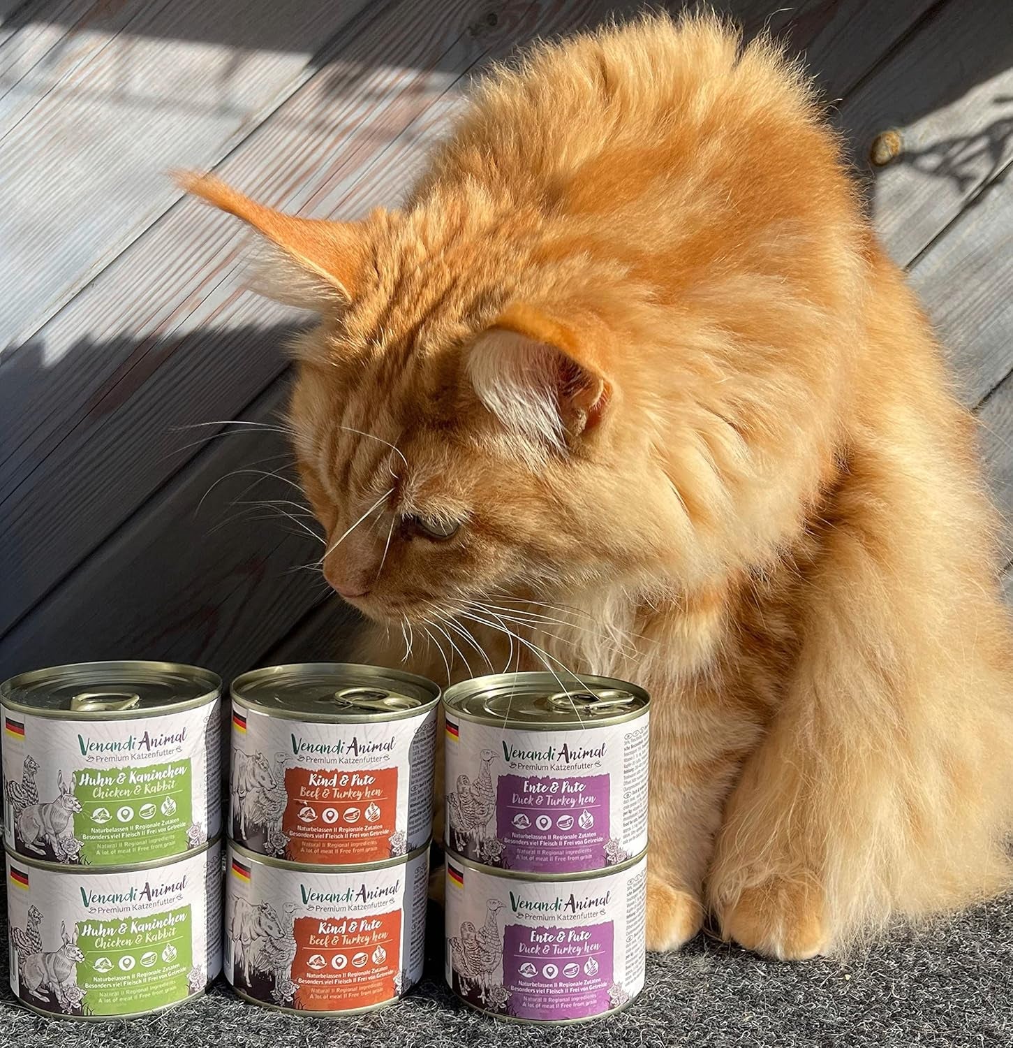 Venandi - Nourriture humide premium pour chats - porc comme protéine unique, 6 x 400g (paquet de 6), sans céréales avec un supplément de viande