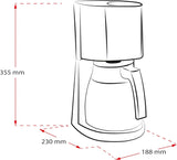 Melitta Enjoy Top Therm - Machine à expresso avec filtre et carafe thermique en acier inoxydable, pour jusqu'à 10 tasses de café, noir/acier inoxydable