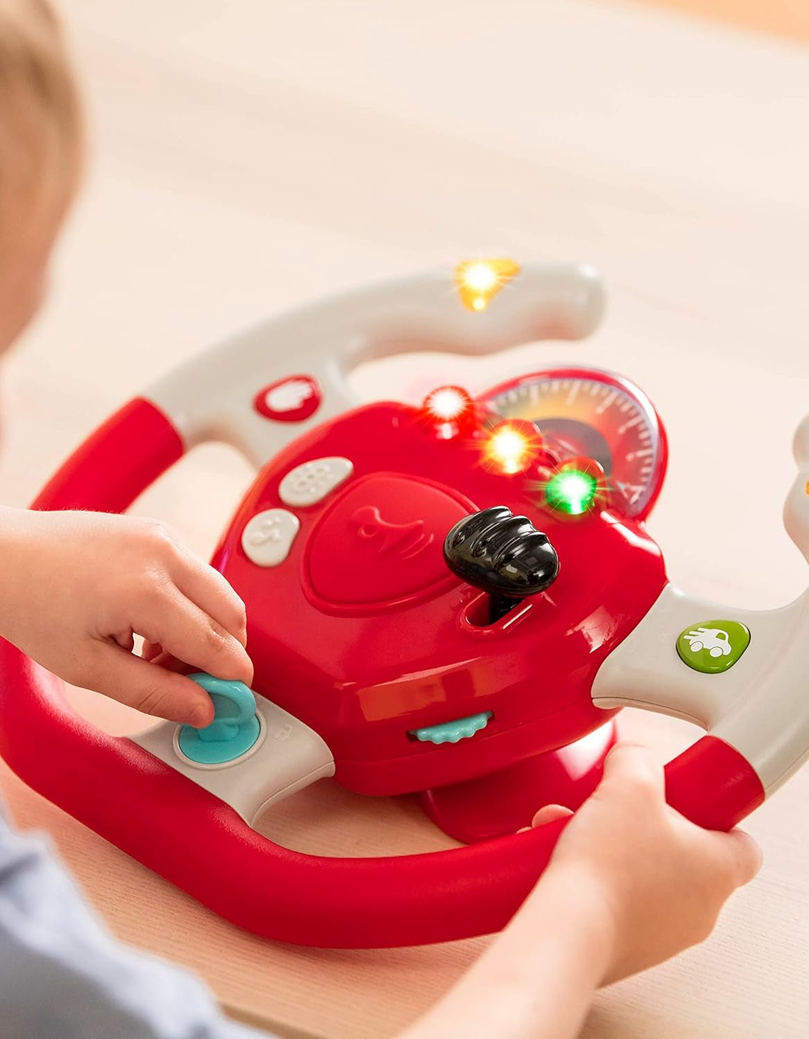 Battat en plastique, jouet interactif au volant BT2525Z également pour les voyages et les promenades en voiture avec lumières et sons pour les enfants de 2 ans et plus, rouge, compatible avec les voitures Bebe Toys Naty Shop