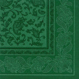 50 serviettes "Collection ROYAL" pli 1/4 40 Cm X 40 Cm vert foncé "Ornements"