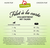 GranataPet Filet à la carte Poulet PURE, nourriture humide pour chat, morceaux de filet sans céréales, nourriture pour chat sans sucre ajouté, haute teneur en viande, 6 x 85 g