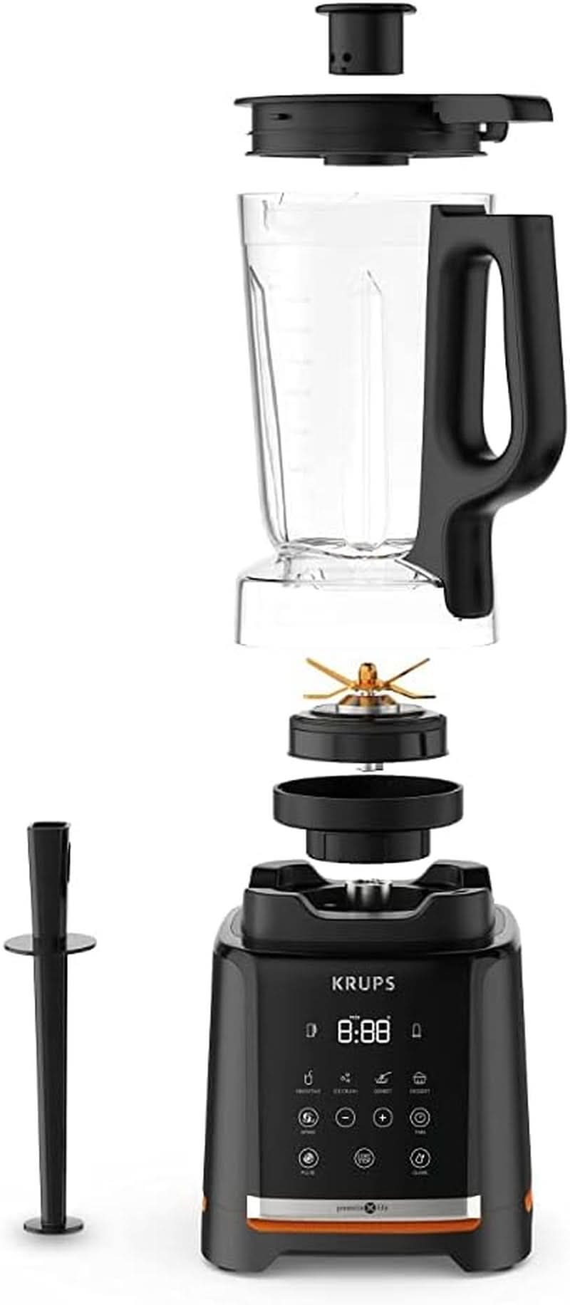 Krups Highspeed - Batteur sur socle Infinymix KB9158 | 1600 W | 5 programmes automatiques + Einstellung manuel | Porte-tritan | Incl. Rezepvol | Smoothies, shakes, glace pilée | Schwarz Cuisine Naty Shop