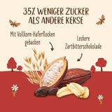 Biscuits à l'avoine et au chocolat bio Allos | Biscuit croquant au chocolat et à l'avoine entière | Sucrer au miel 6 x 130g