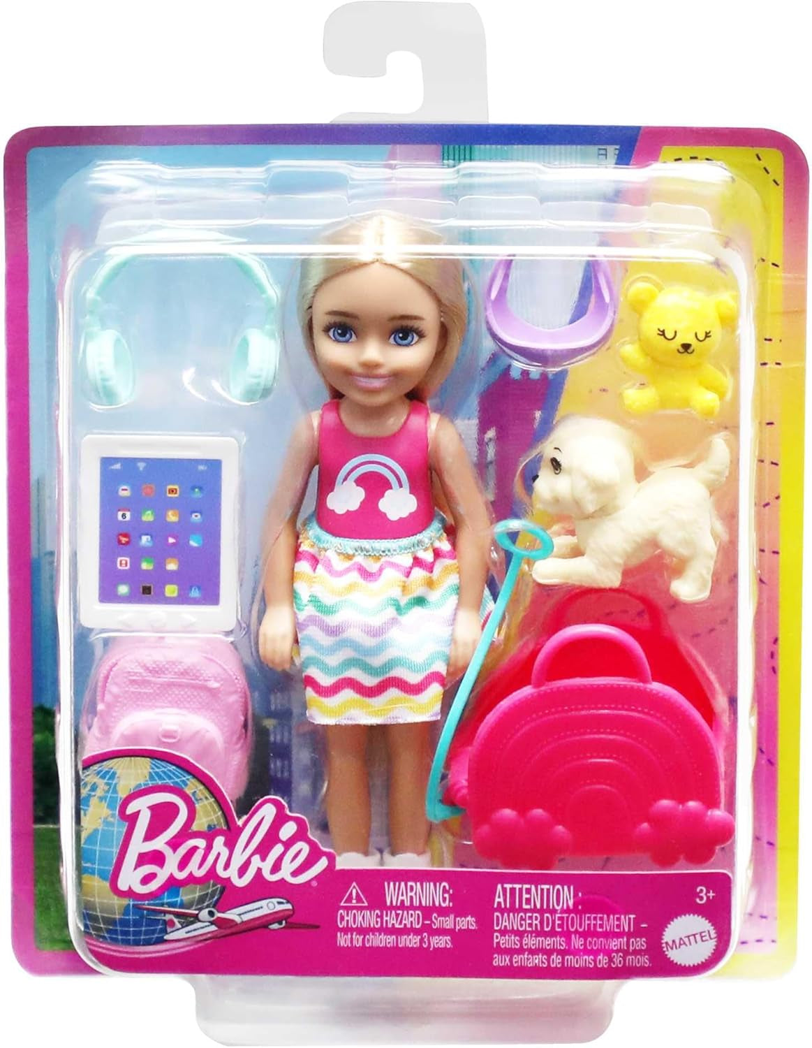 Barbie Toy Chelsea Doll & Accessories Ensemble de voyage pour chien 6 pièces avec support pour chien HJY17 Naty Shop Dolls