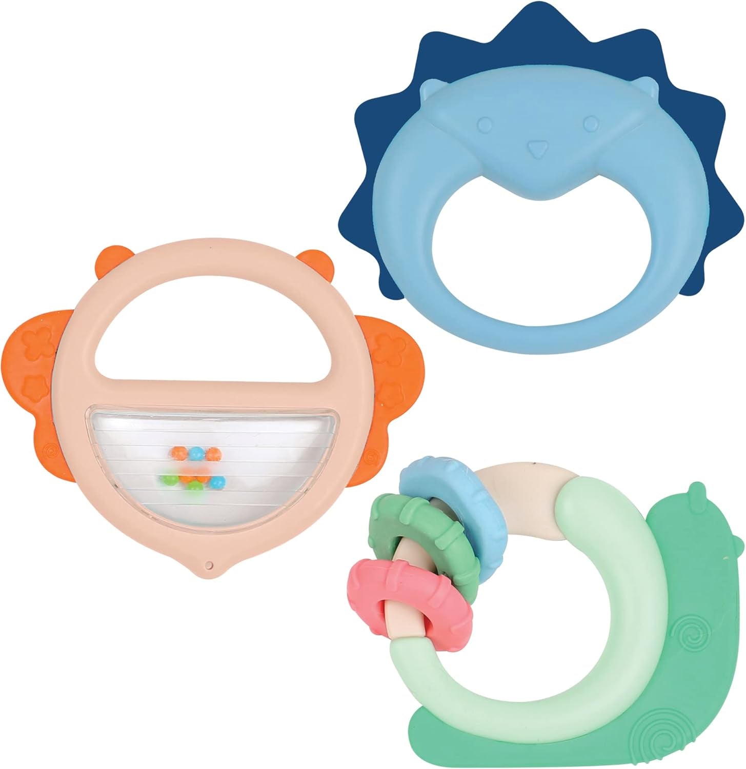 LUDI - Planet Bell - Jouet Bébé - Dès 3 mois - Couleurs vibrantes, différentes textures et forme originale - Favorise la motricité fine et la dextérité Bebe Naty Shop Trio Bell Toy