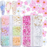 GZMAYUEN 920 pièces perles à dos plat or argent pour ongles, perles à ongles demi-brun blanc beige, petites perles à dos plat demi-brun pour décoration d'art d'ongle bricolage