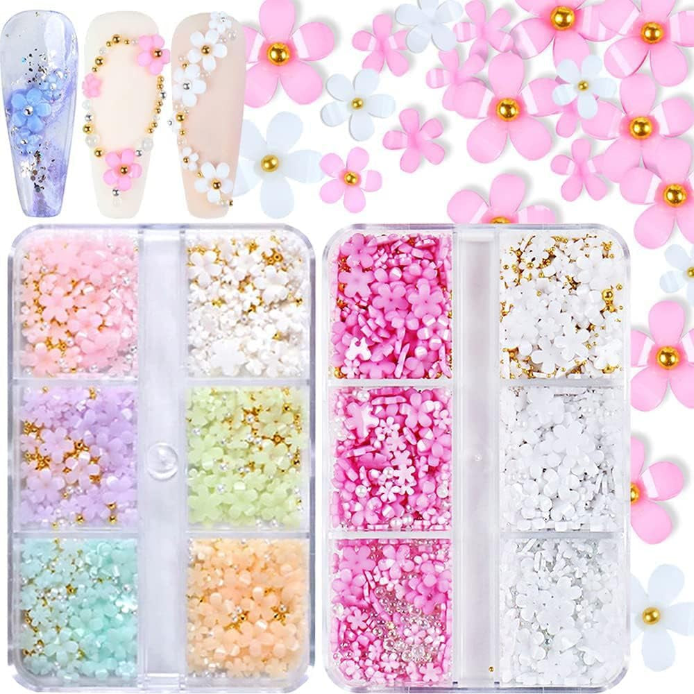 GZMAYUEN 920 pièces perles à dos plat or argent pour ongles, perles à ongles demi-brun blanc beige, petites perles à dos plat demi-brun pour décoration d'art d'ongle bricolage