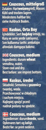 Couscous – Couscous léger et moelleux au léger goût de noisette – Une spécialité typiquement nord-africaine – 1 x 500g