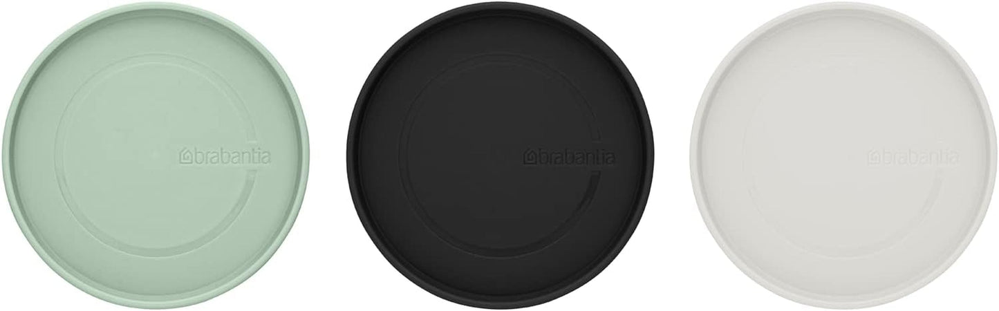Brabantia - Récipient en verre empilable avec couvercle - Lot de 3 - Conservation des aliments - Garde les aliments frais plus longtemps - Joint en silicone - Passe au lave-vaisselle - Gris foncé/Gris clair/Vert jade - Boîtes de conservation alimentaire 0,3L/0,6L/1,1L Naty Shop