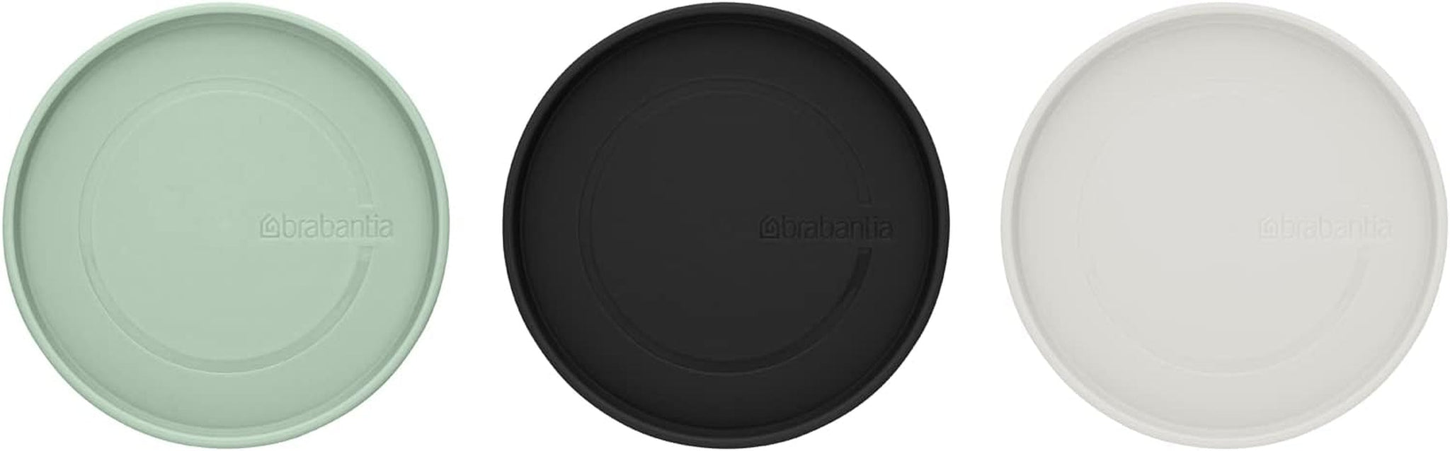 Brabantia - Récipient en verre empilable avec couvercle - Lot de 3 - Conservation des aliments - Garde les aliments frais plus longtemps - Joint en silicone - Passe au lave-vaisselle - Gris foncé/Gris clair/Vert jade - Boîtes de conservation alimentaire 0,3L/0,6L/1,1L Naty Shop