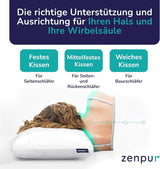 Lot de 2 oreillers pour soutenir la nuque 40X60-13Cm - Oreiller de couchage ergonomique pour la nuque et les épaules, certifié Oeko-Tex Oreillers orthopédiques cervicaux Naty Shop