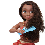 Disney Princess Vaiana, grande poupée de jeu de Jakks Pacific de 80 cm, jolie poupée, avec une brosse à la main dans ses serrures bien fermées, pour un vêtement inspiré du film, porte-clés avec crochets