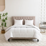 Good Nite Parure de Lit Simple, 15 Tog, Chaleur Hivernale, Lit Simple, Polyester Doux, Fibre Creuse, Draps Blancs avec Bandes d'Angles, Lavable en Machine (Blanc, 15 Tog, 130 X 150 cm) Naty Shop Quilts & Quilts